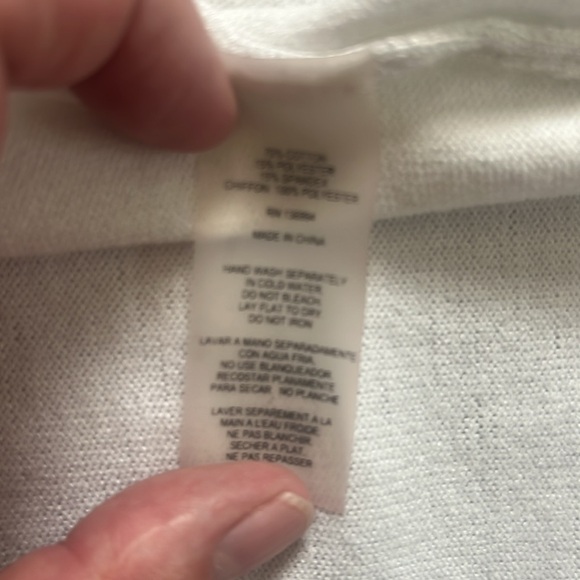 Pretty white flowy open front cardigan large - Picture 5 of 5